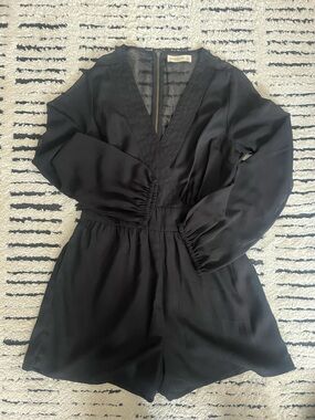 Abercrombie & Fitch Black Romper with Metallic Zipper